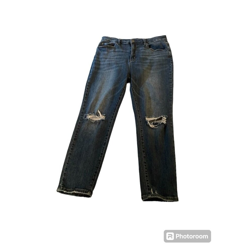 Blue Skinny Distressed Denim Pants